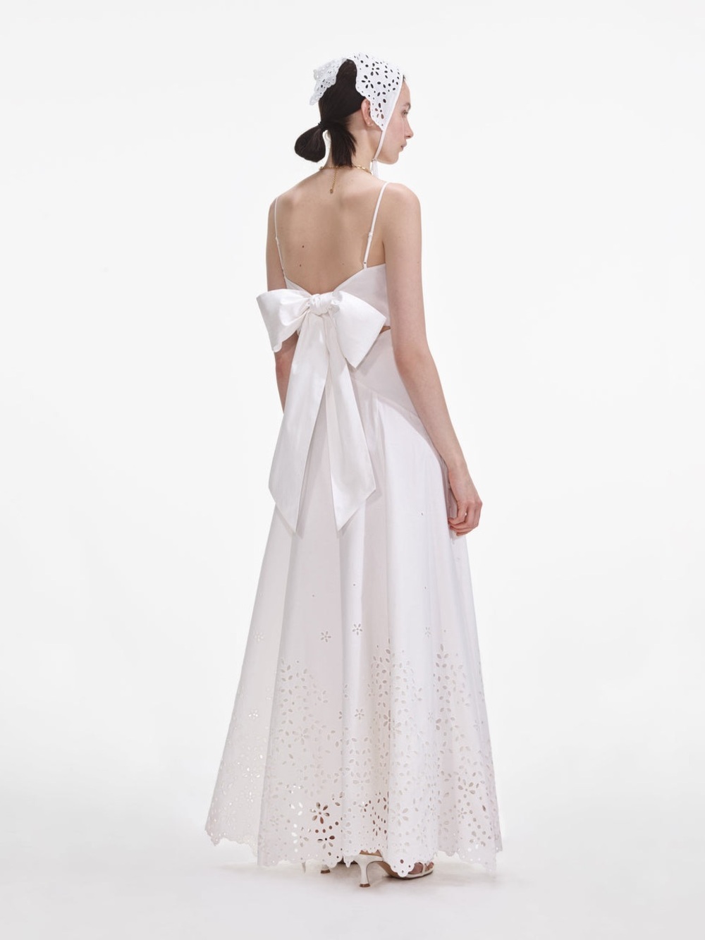 Self-Portrait White Eyelet Cotton Maxi Dress - Picture 4 of 7